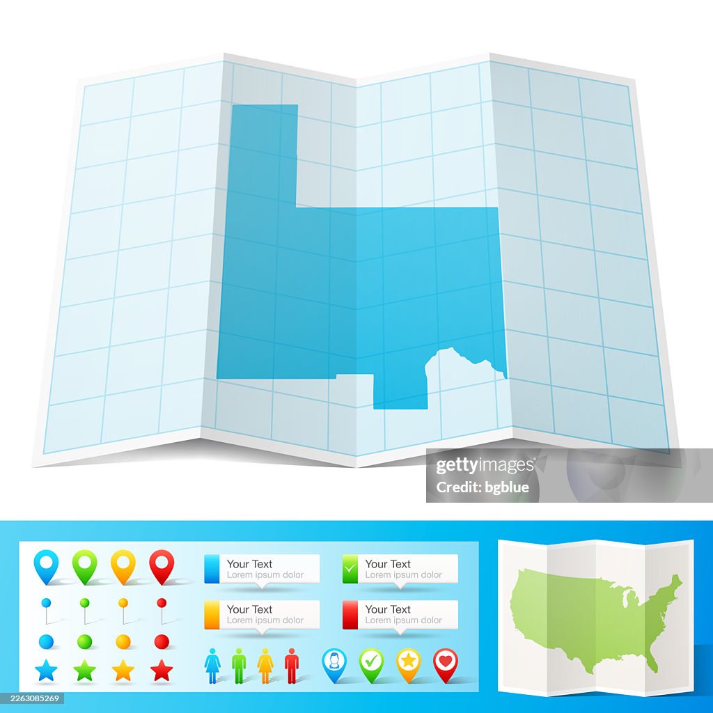 Bonner County, Idaho Map with location pins on white Background