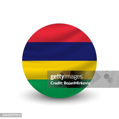 Mauritius circle flag. Vector Mauritius circle flag. Vector