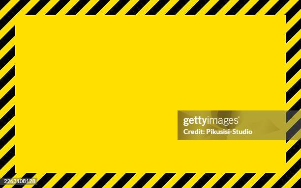 yellow and black hazard stripe warning frame background - police background stock illustrations