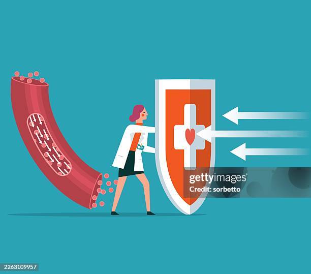 blood vessel protection - microbiologist stock illustrations