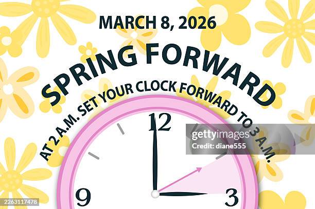 daylight savings time 2026 clock - daylight saving time stock illustrations