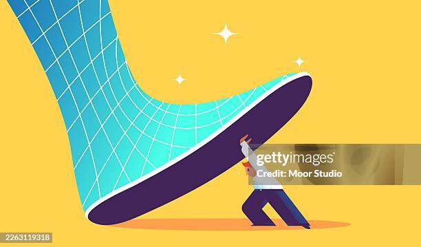 man trying to stop ai illustration - fear stock illustrations