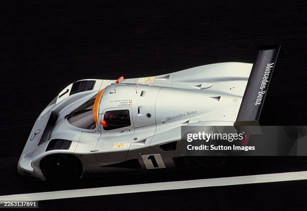 The Team Sauber-Mercedes Mercedes-Benz C11 Mercedes-Benz M119 Turbo V8 driven by Jean-Louis Schlesser, Alain Ferte from France and Jochen Mass from...