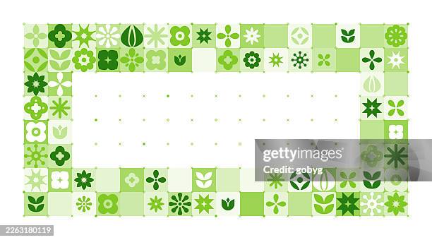 green flower frame background - turf background stock illustrations