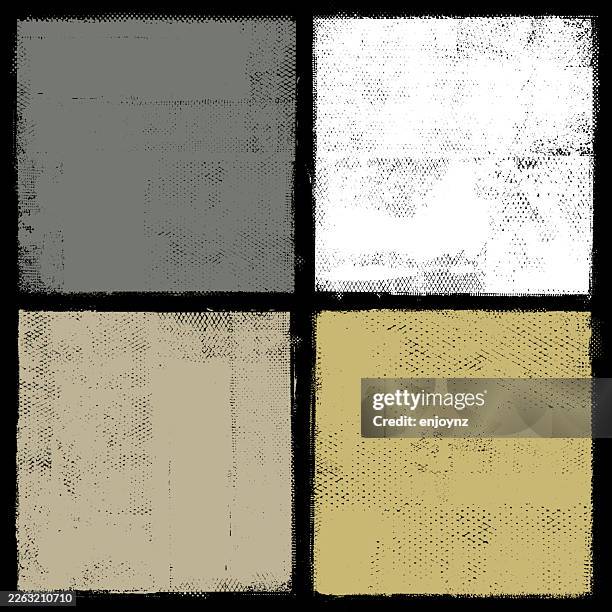 grunge paint textured square boxes - canvas fabric stock illustrations