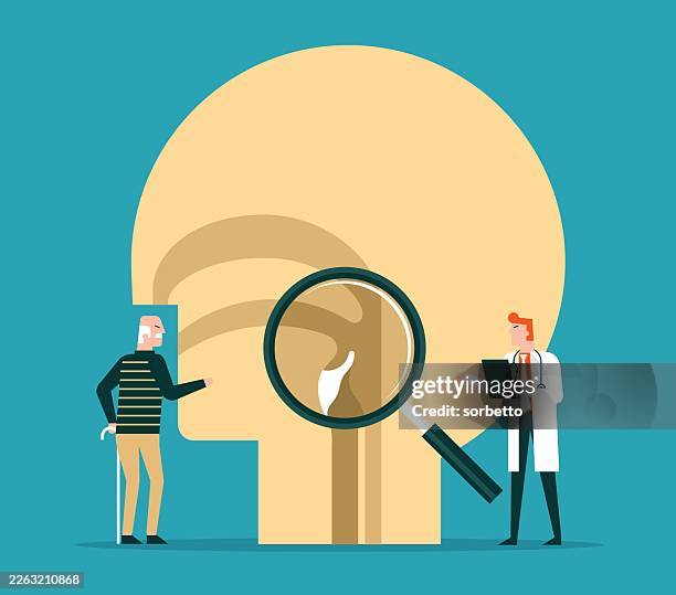 oral dysphagia diseases - senior men - muscular dystrophy stock illustrations