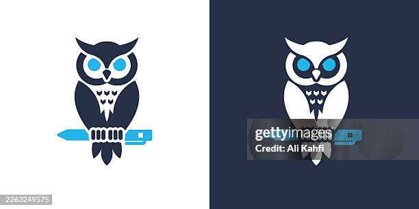 wisdom glyph solid icon. solid icon that can be applied anywhere, simple, pixel perfect and modern style. - owl stock illustrations