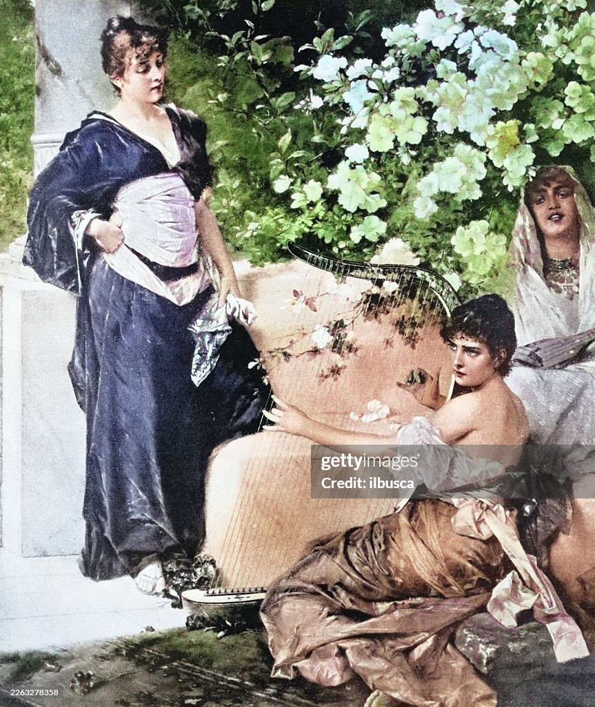 19th Century Painting: C Kiessel, Songs of Home
