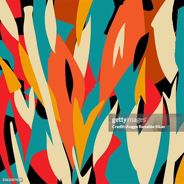 abstract leaf pattern collage for textile design - leaf pile stock illustrations