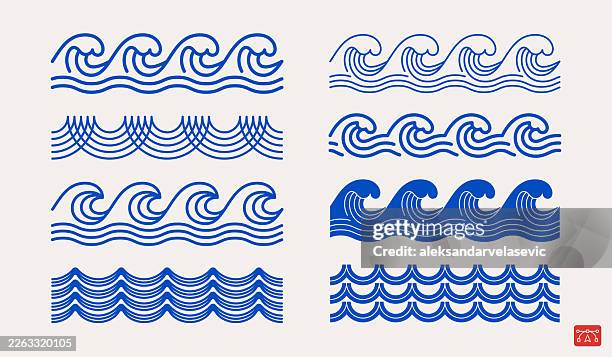 seamless wave borders - same wavelength stock illustrations