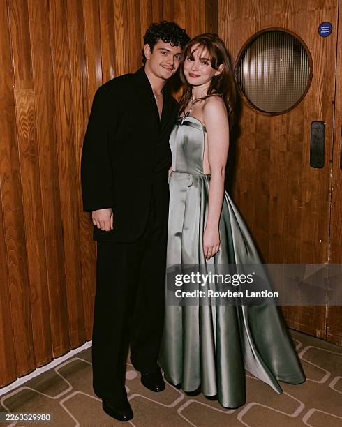 Noah Jupe and Sadie Sink backstage during the EE BAFTA Film Awards 2026 at The Royal Festival Hall on February 22, 2026 in London, England.