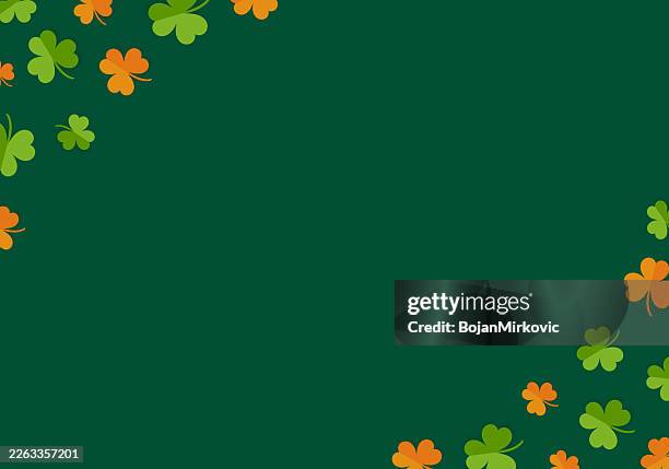 clover frame card, poster, background design with copy space. st. patrick's day concept design. vector - saint patrick stock illustrations