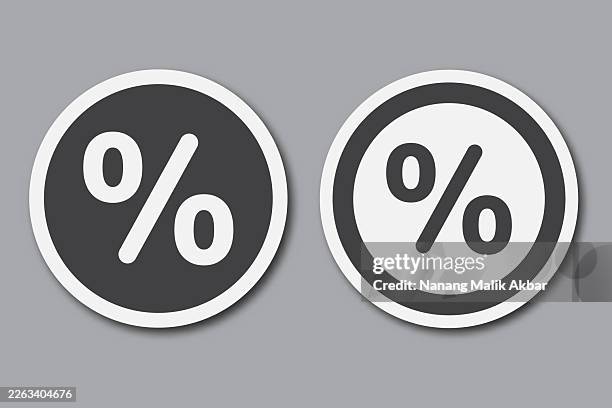 percentage or discount sticker icon set - tiered pricing stock illustrations