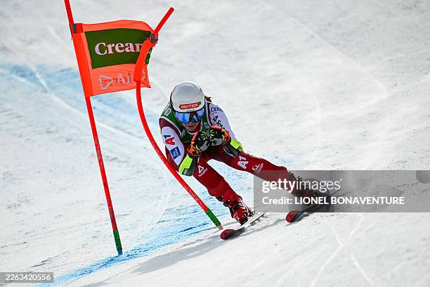 Austria's Mirjam Puchner competes in the women's super G race, part of the FIS Alpine Ski World Cup 2025-2026 in Soldeu on February 28, 2026.