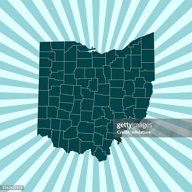 ohio map - sunshine state stock illustrations