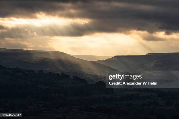 wensleydale sunrays - chiaroscuro stock pictures, royalty-free photos & images