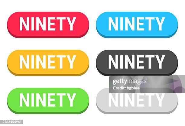 ninety - colorful 3d click web buttons on blank background - 90s computer vector stock illustrations