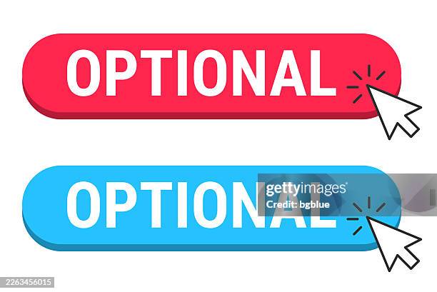 optional - red and blue buttons with cursor on white background - switch button stock illustrations