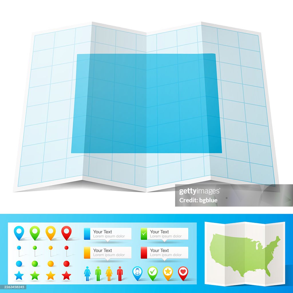 McHenry County, Illinois Map with location pins on white Background