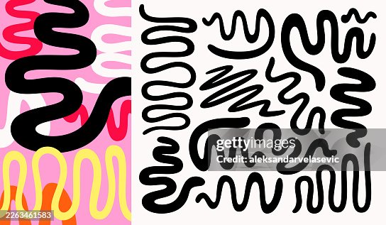 Bold Wavy Scribble Design Elements Bold Wavy Scribble Design Elements
