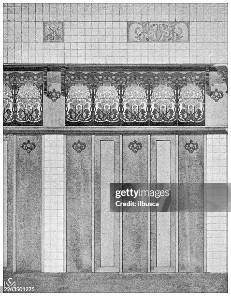 bathroom decor design, by e m simas - bathroom tile stock illustrations