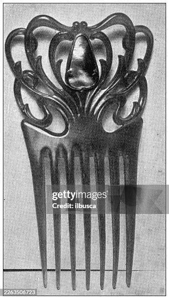 tortoise shell and pearl comb - tortoise shell stock illustrations