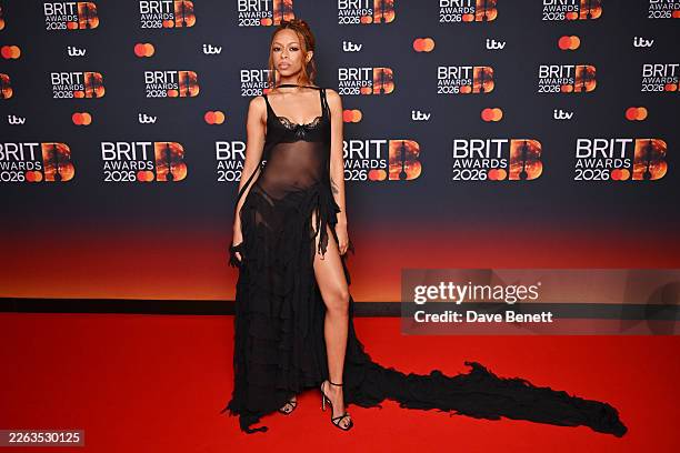 Ravyn Lenae attends The BRIT Awards 2026 at Co-op Live on February 28, 2026 in Manchester, England.