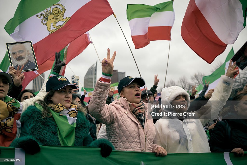 Iranian Diaspora In The Netherlands Gather To Support Regime Change