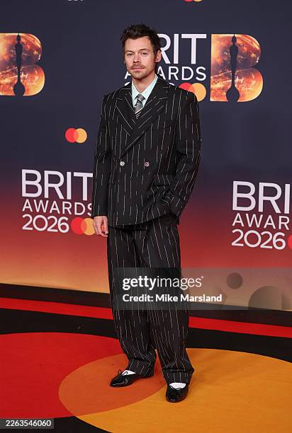 Harry Styles attends The BRIT Awards 2026 at Co-op Live on February 28, 2026 in Manchester, England.