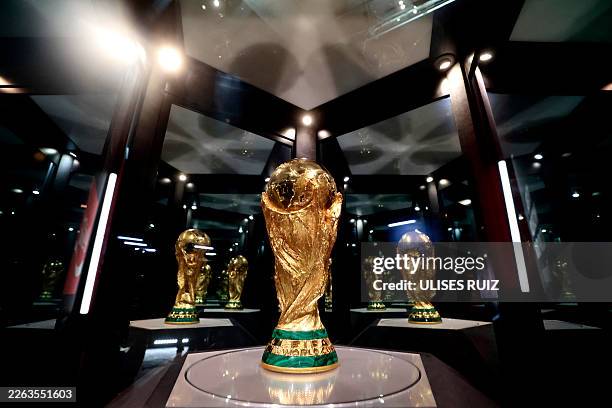 World Cup trophy is displayed at the Akron Stadium, where it arrived as the second part of its tour in Zapopan, Mexico on February 28, 2026.