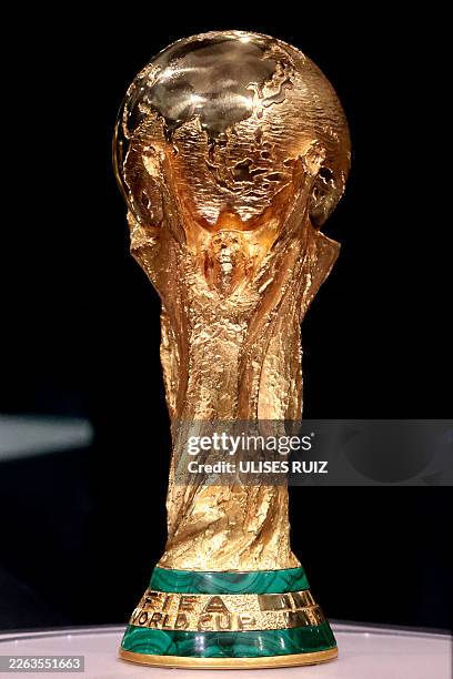 World Cup trophy is displayed at the Akron Stadium, where it arrived as the second part of its tour in Zapopan, Mexico on February 28, 2026.
