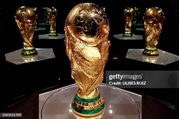 World Cup trophy is displayed at the Akron Stadium, where it arrived as the second part of its tour in Zapopan, Mexico on February 28, 2026.