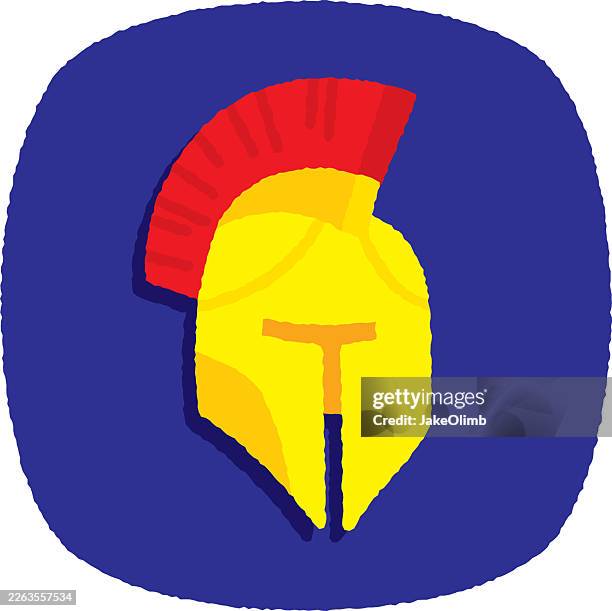 spartan helmet doodle 4 - gladiator stock illustrations
