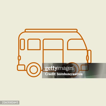 Caravan Vector Line Icon Caravan Vector Line Icon