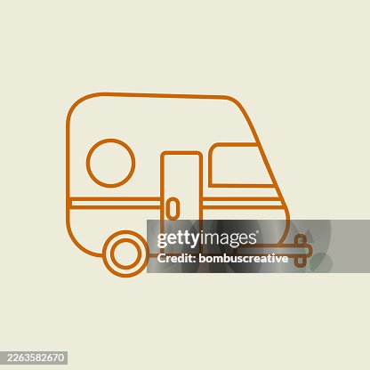 Caravan Vector Line Icon Caravan Vector Line Icon
