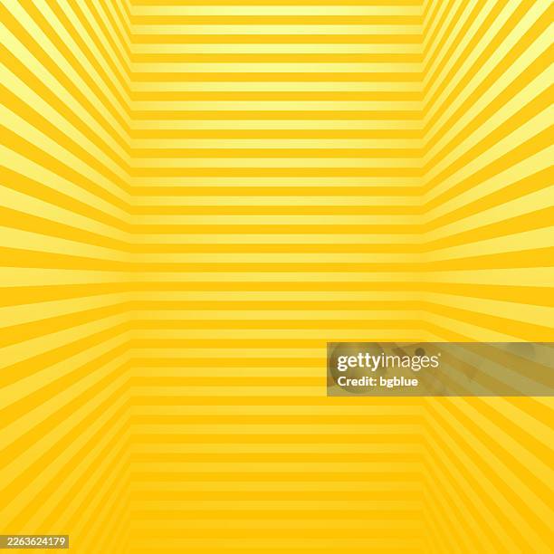 abstract striped background and yellow gradient - trendy 3d background - futuristic empty room stock illustrations