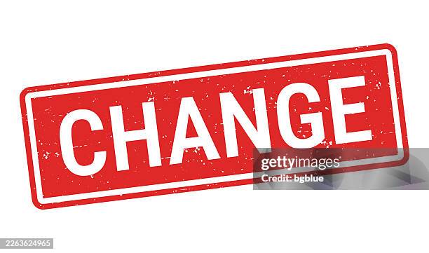 change - red rubber stamp on white background - copper texture stock illustrations
