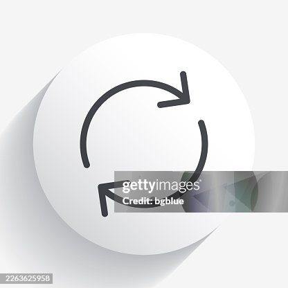 Refresh. Icon on circle button with long shadow Refresh. Icon on circle button with long shadow