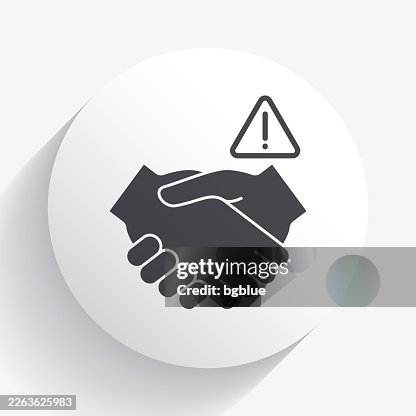 Avoid handshakes. Icon on circle button with long shadow Avoid handshakes. Icon on circle button with long shadow