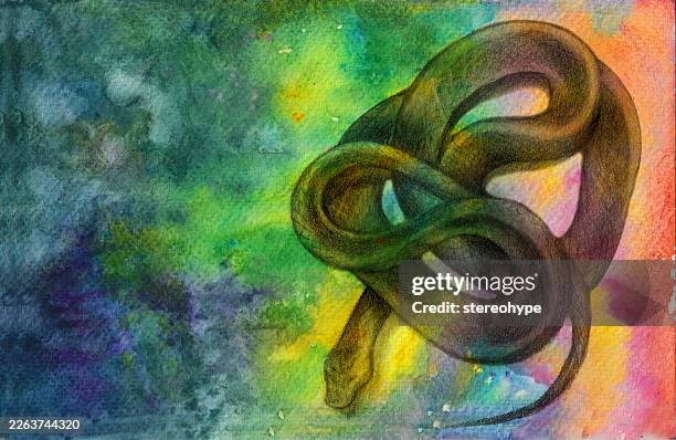 galactic serpent - graphite stock illustrations