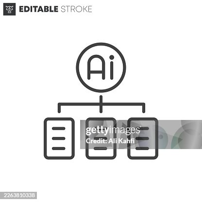 AI Classification thin line icons collection. Editable stroke. Vector illustration. AI Classification thin line icons collection. Editable stroke. Vector illustration.