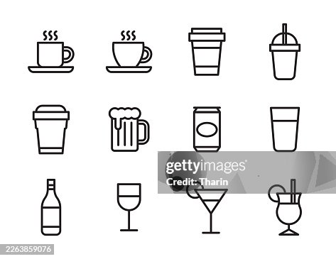 Drinks concept icon set. Drinks concept icon set.