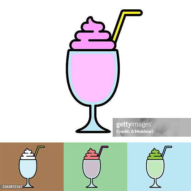 milkshake glass icon. - chocolate milkshake stock illustrations