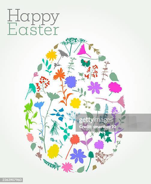 easter greeting - easter flowers stock illustrations