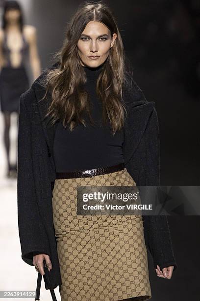 Karlie Kloss walks the runway at the Gucci Ready to Wear Fall/Winter 2026/2027 fashion show during the Milan Fashion Week on February 27, 2026 in...