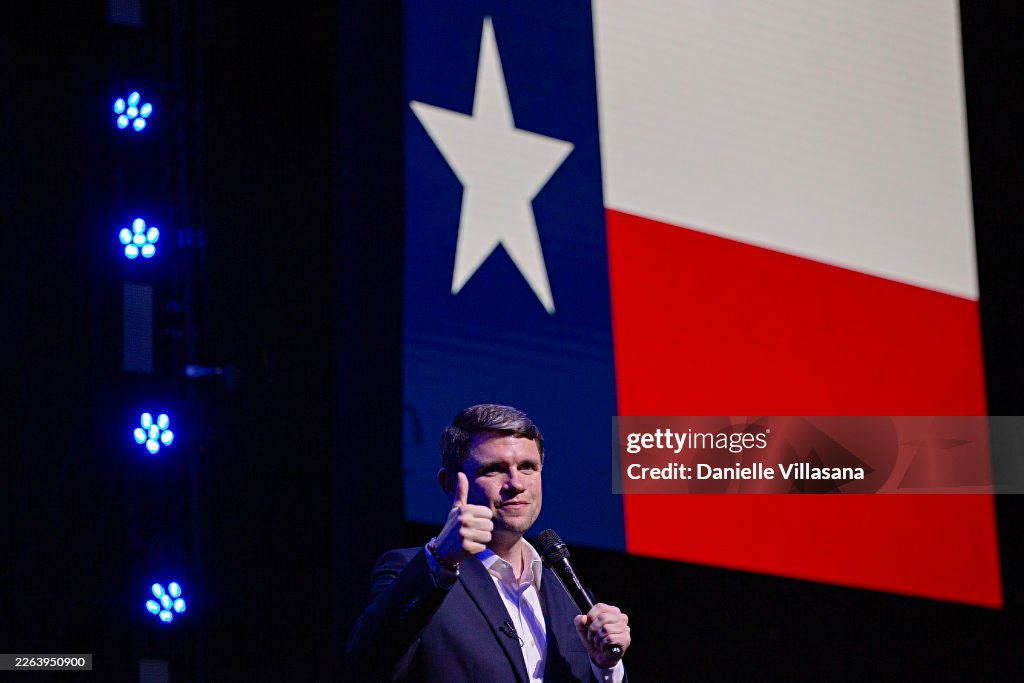 Texas Senate Candidate James Talarico Holds Campaign Rally In Houston On Eve Of Primary Election