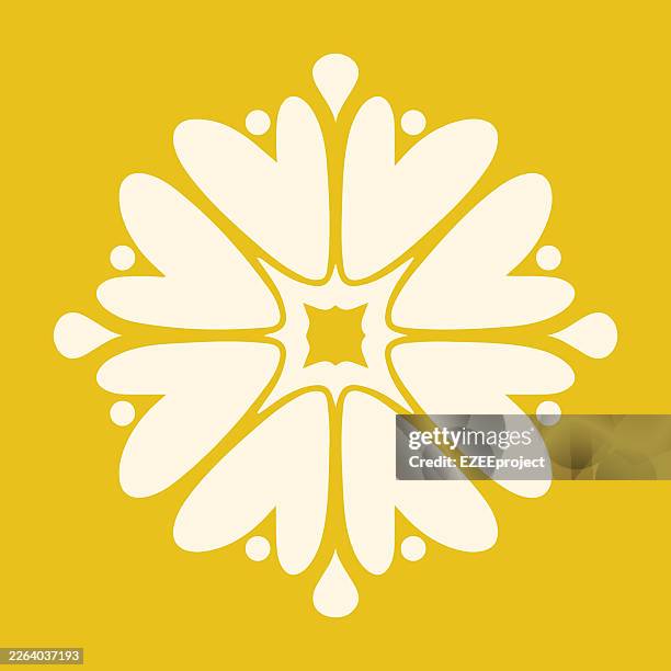 symmetrical floral geometric ornament. abstract mandala style flower pattern vector. modern minimalist floral design. geometric petal shape decorative illustration - carpet background stock illustrations