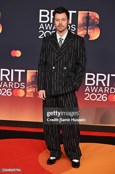 Harry Styles attends The BRIT Awards 2026 at Co-op Live on February 28, 2026 in Manchester, England.
