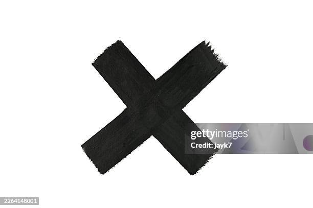 x sign paint stroke - letter x stock pictures, royalty-free photos & images