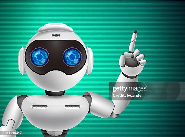ai robot - pointing at camera stock illustrations